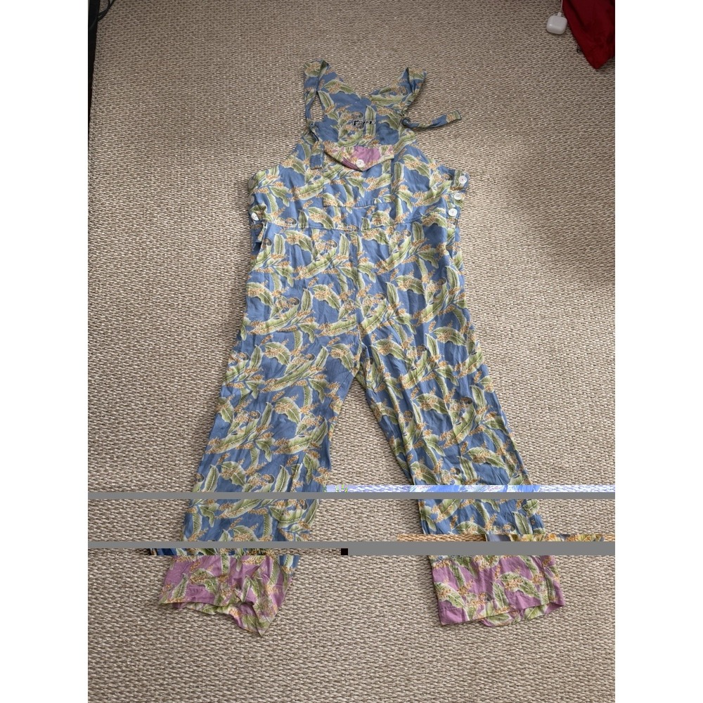 Faith Rayon Boho Hippie Overalls Jumper Jumpsuit Floral Ankle Wide Leg XL